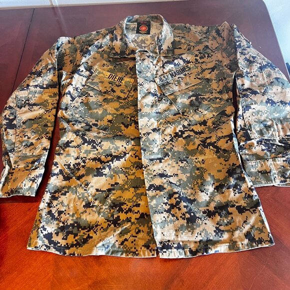 US Marine Corps Blouse Woodland Marpat Camouflage MCCUU Mens Size Small-Long - Picture 5 of 12